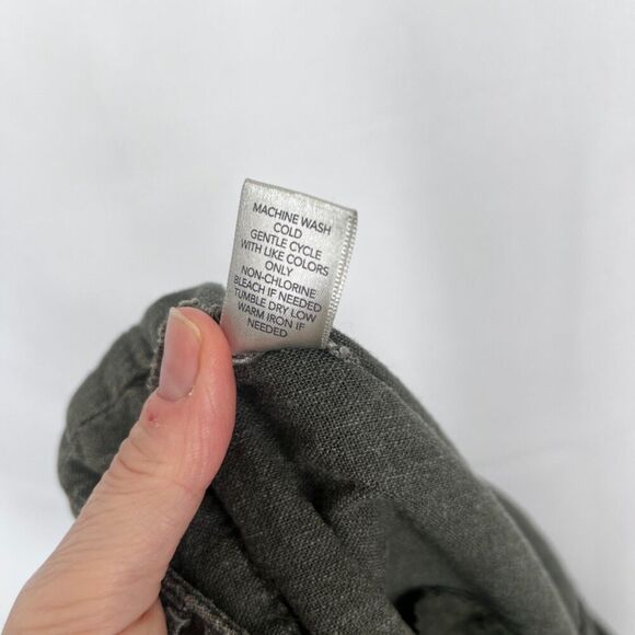 Christopher & Banks Army Green Linen Blend Cropped Casual Pants Size 16 - Picture 8 of 10